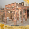 Classical Marble Gazebo With Stone figure Statue Carving